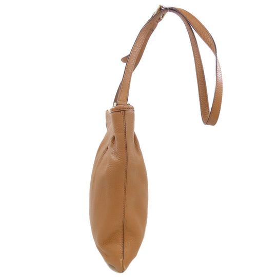 Tory Burch Shoulder Bag Calfskin Brown logo Women Used Authentic