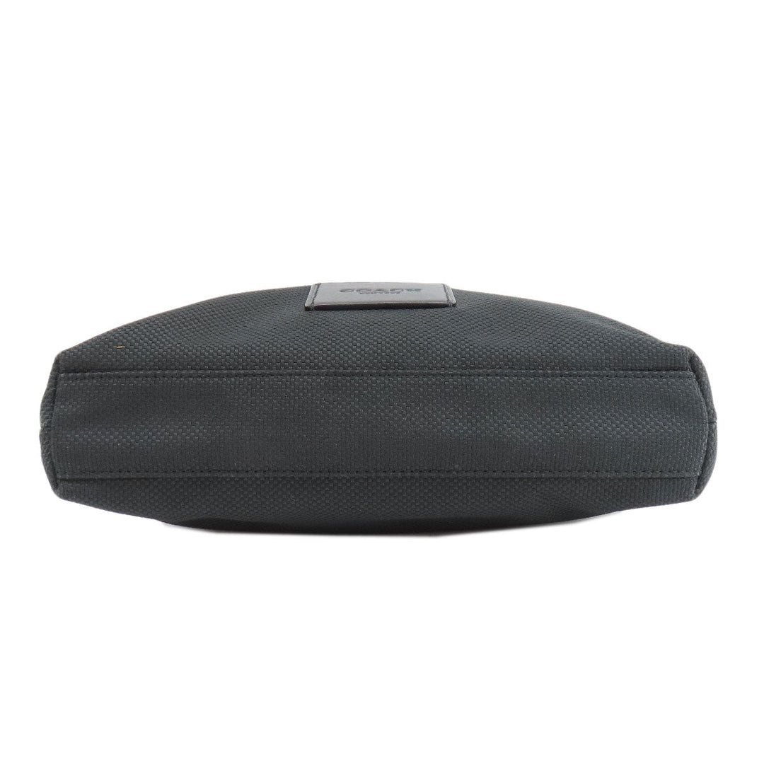 COACH Shoulder Bag F37609 Nylon canvas, leather black logo Women Used Authentic