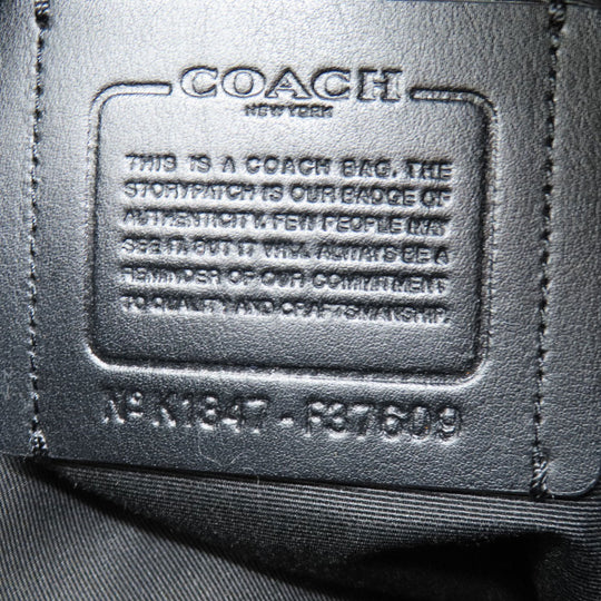 COACH Shoulder Bag F37609 Nylon canvas, leather black logo Women Used Authentic