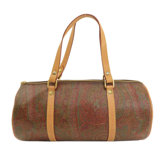 ETRO Handbag PVC Brown Paisley Pattern Women Used Authentic