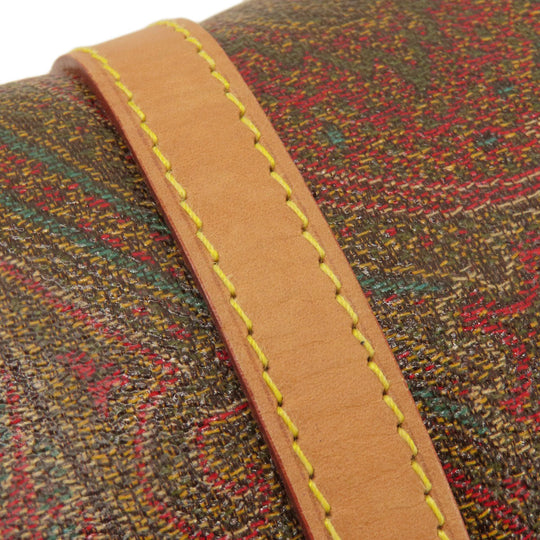 ETRO Handbag PVC Brown Paisley Pattern Women Used Authentic