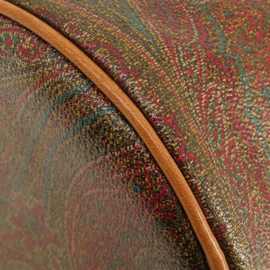 ETRO Handbag PVC Brown Paisley Pattern Women Used Authentic