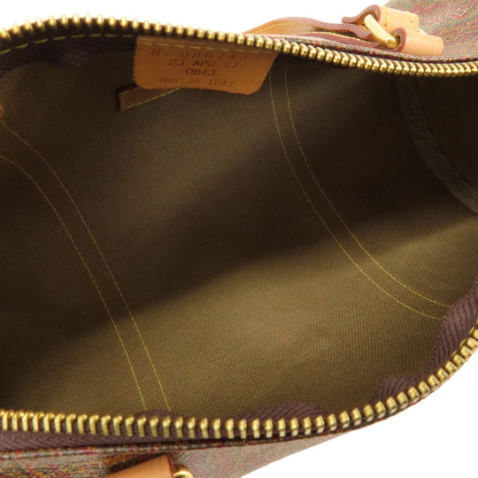 ETRO Handbag PVC Brown Paisley Pattern Women Used Authentic