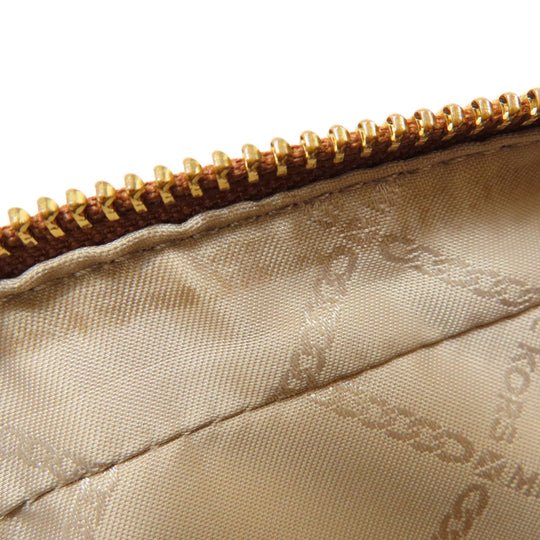 MICHAEL KORS Shoulder Bag Leather, Coated Canvas Brown MK Signature ChainShoulder Women Used Authentic
