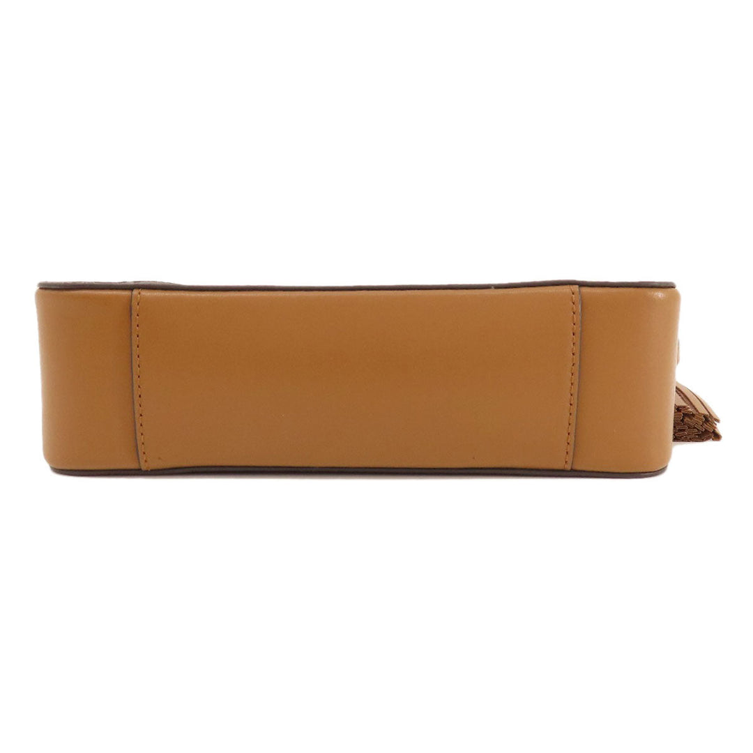 MICHAEL KORS Shoulder Bag Leather, Coated Canvas Brown MK Signature ChainShoulder Women Used Authentic