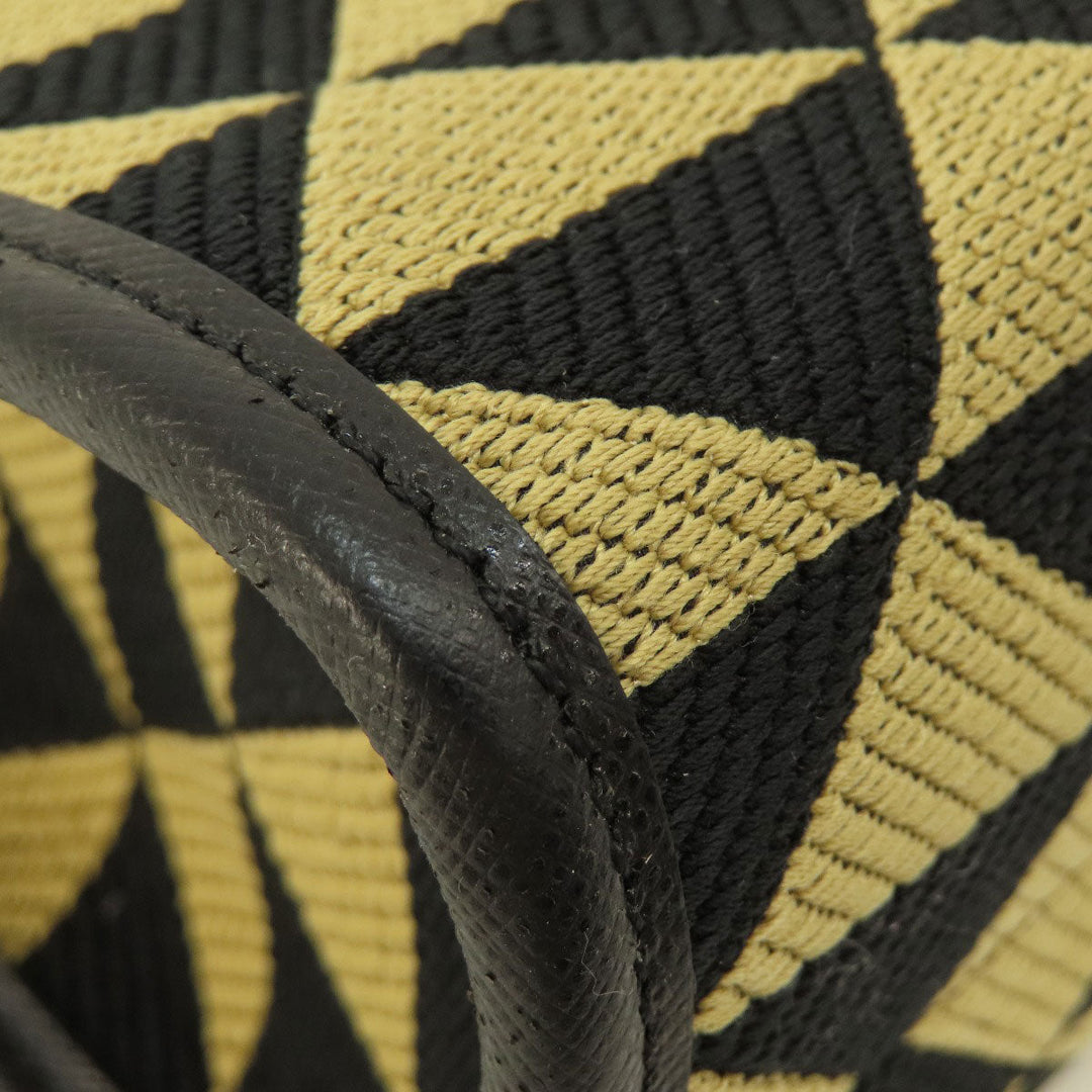PRADA Handbag 1BA354 canvas black Symbol Embroidery Fabric Small 2WAY Women Used Authentic