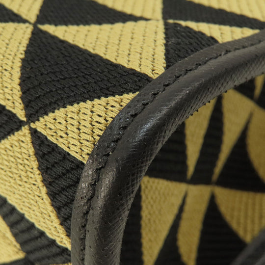 PRADA Handbag 1BA354 canvas black Symbol Embroidery Fabric Small 2WAY Women Used Authentic