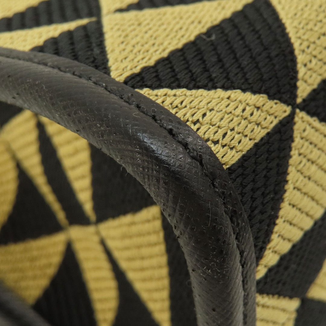 PRADA Handbag 1BA354 canvas black Symbol Embroidery Fabric Small 2WAY Women Used Authentic