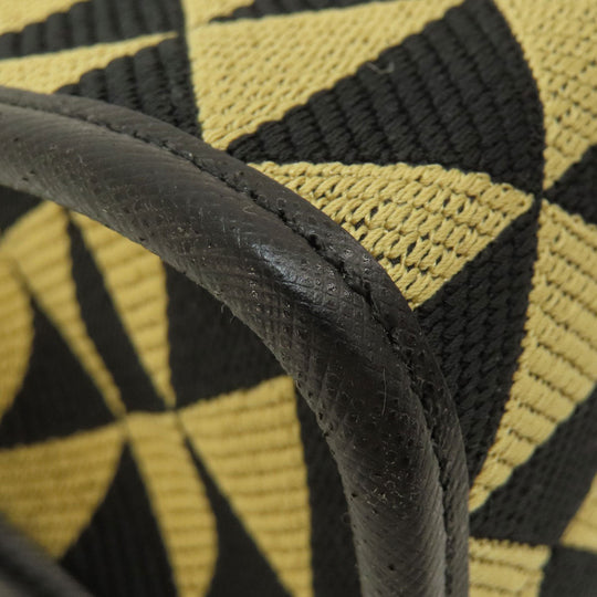 PRADA Handbag 1BA354 canvas black Symbol Embroidery Fabric Small 2WAY Women Used Authentic