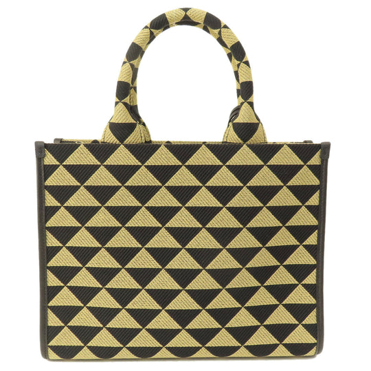 PRADA Handbag 1BA354 canvas black Symbol Embroidery Fabric Small 2WAY Women Used Authentic