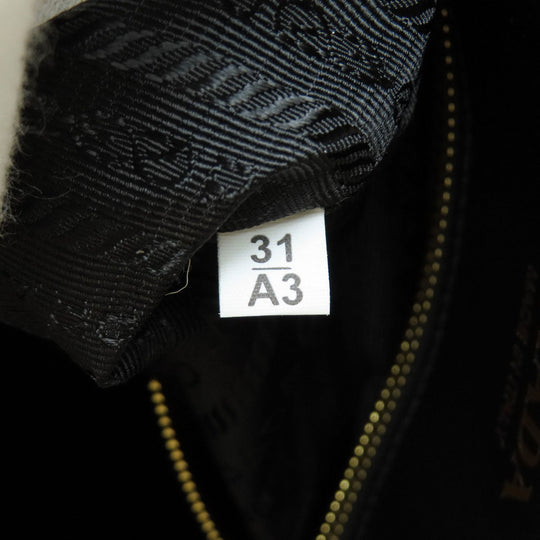 PRADA Handbag 1BA354 canvas black Symbol Embroidery Fabric Small 2WAY Women Used Authentic