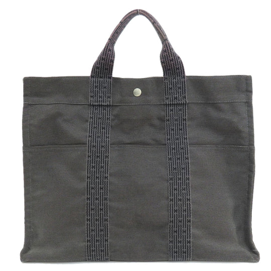HERMES Tote Bag canvas gray Her Line mens Used Authentic