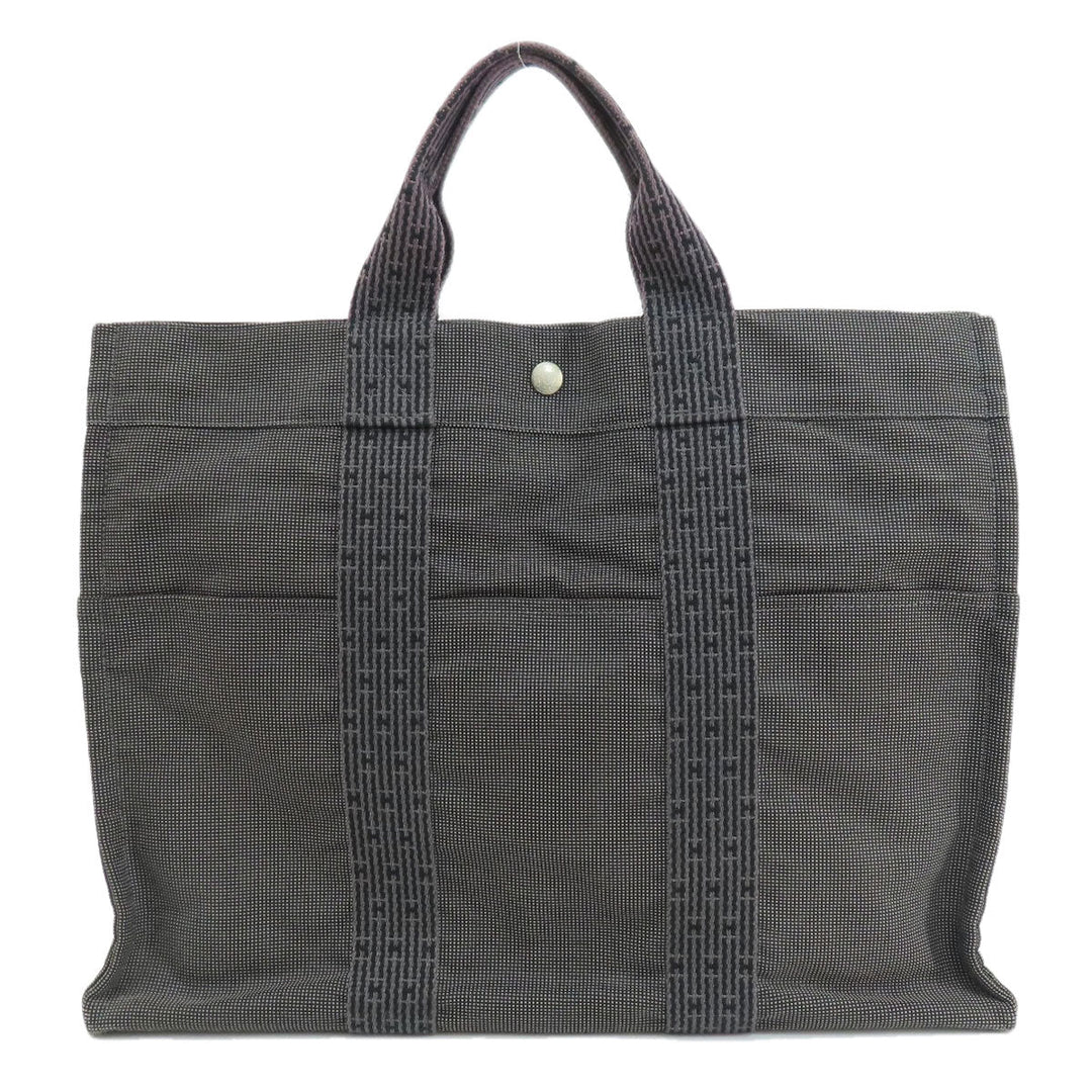 HERMES Tote Bag canvas gray Her Line mens Used Authentic