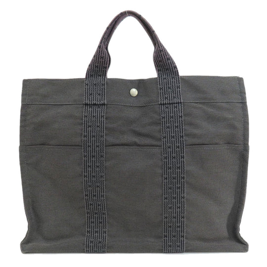 HERMES Tote Bag canvas gray Her Line mens Used Authentic