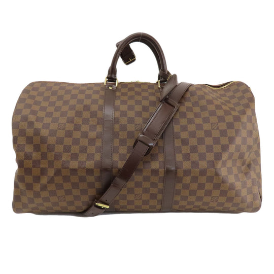 LOUIS VUITTON Boston Duffel bag N41414 Damier canvas Brown Keepall bandouliere55 Damier canvas