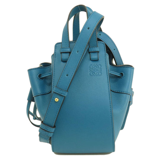 LOEWE Handbag Calfskin blue Hammock mini 2WAY Women Used Authentic