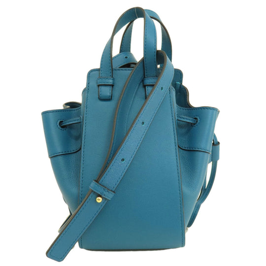 LOEWE Handbag Calfskin blue Hammock mini 2WAY Women Used Authentic