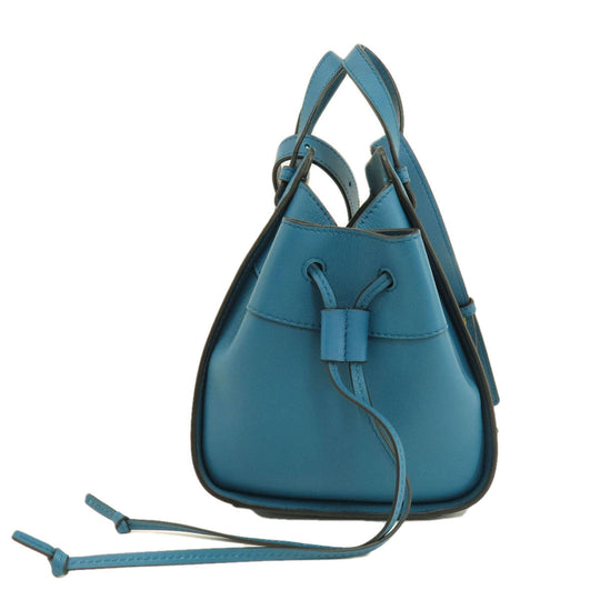 LOEWE Handbag Calfskin blue Hammock mini 2WAY Women Used Authentic