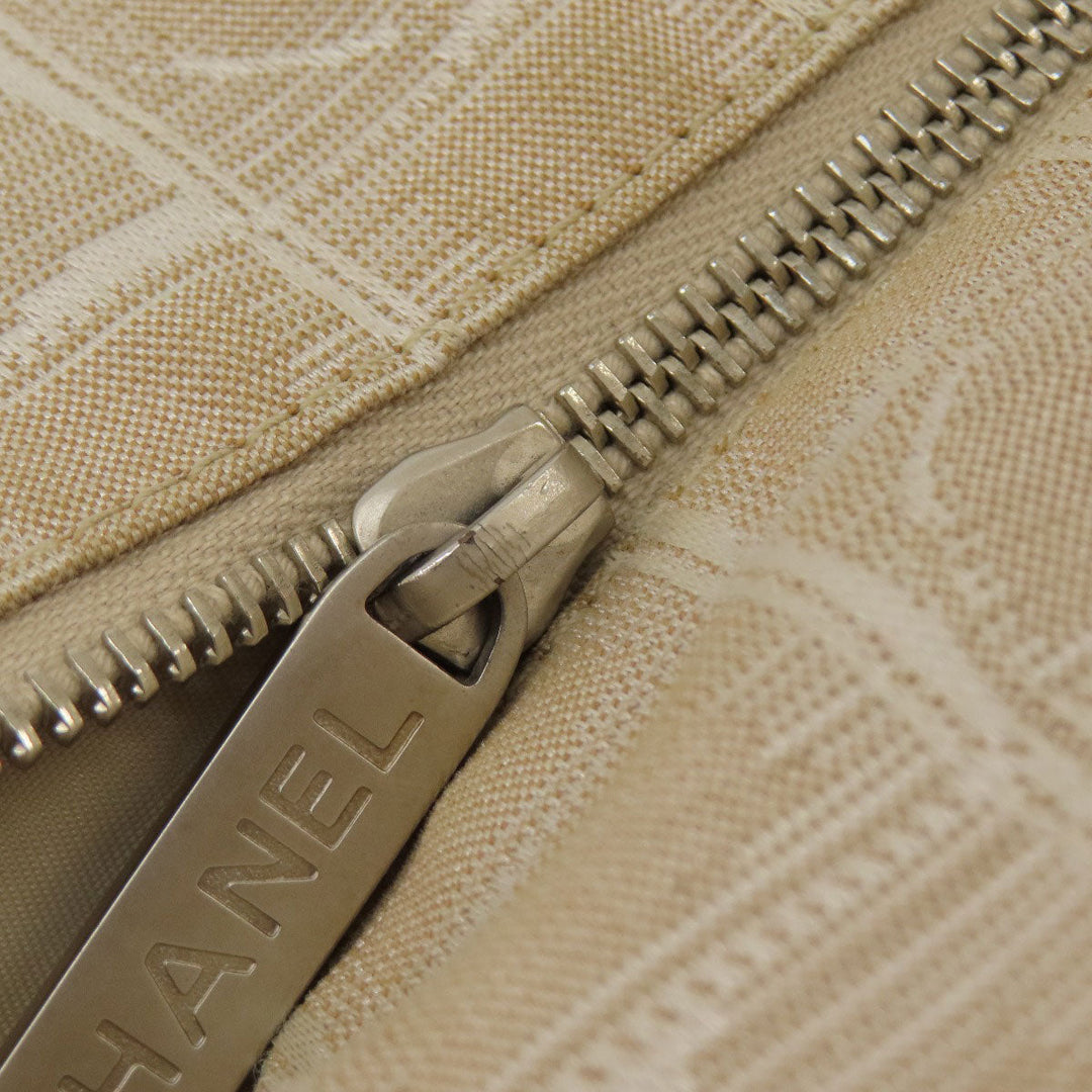 CHANEL Tote Bag Nylon jacquard beige New travel line GM