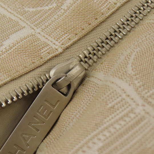 CHANEL Tote Bag Nylon jacquard beige New travel line GM