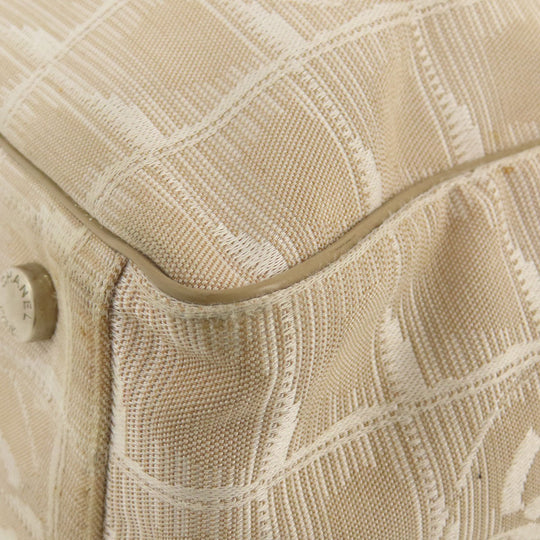 CHANEL Tote Bag Nylon jacquard beige New travel line GM