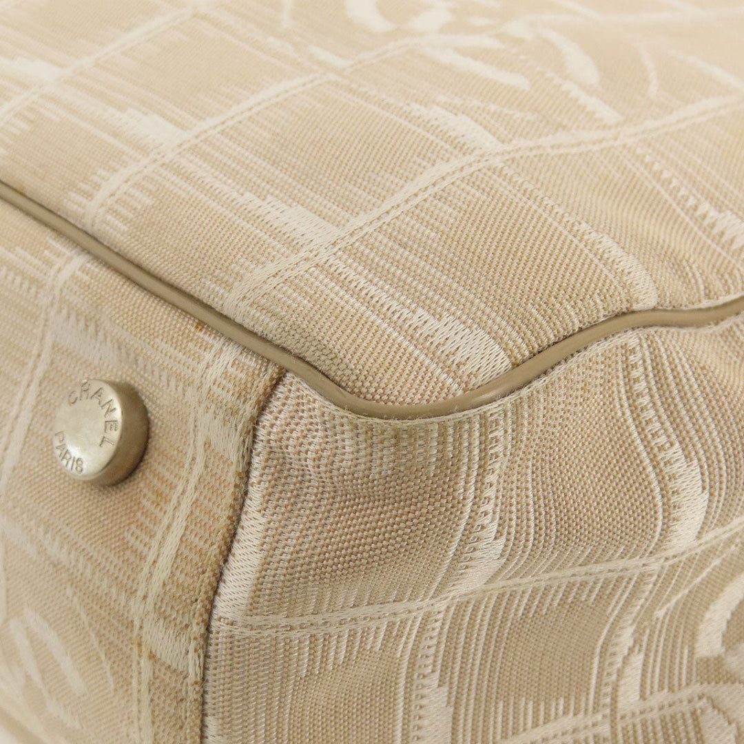 CHANEL Tote Bag Nylon jacquard beige New travel line GM