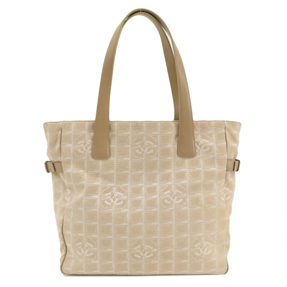 CHANEL Tote Bag Nylon jacquard beige New travel line GM