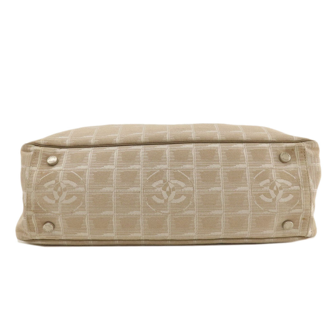 CHANEL Tote Bag Nylon jacquard beige New travel line GM