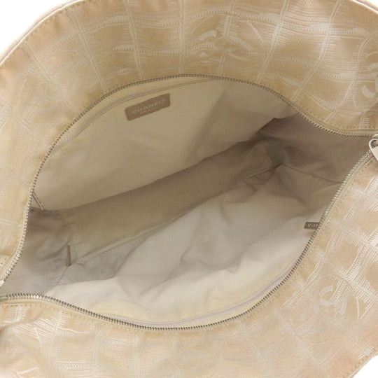 CHANEL Tote Bag Nylon jacquard beige New travel line GM