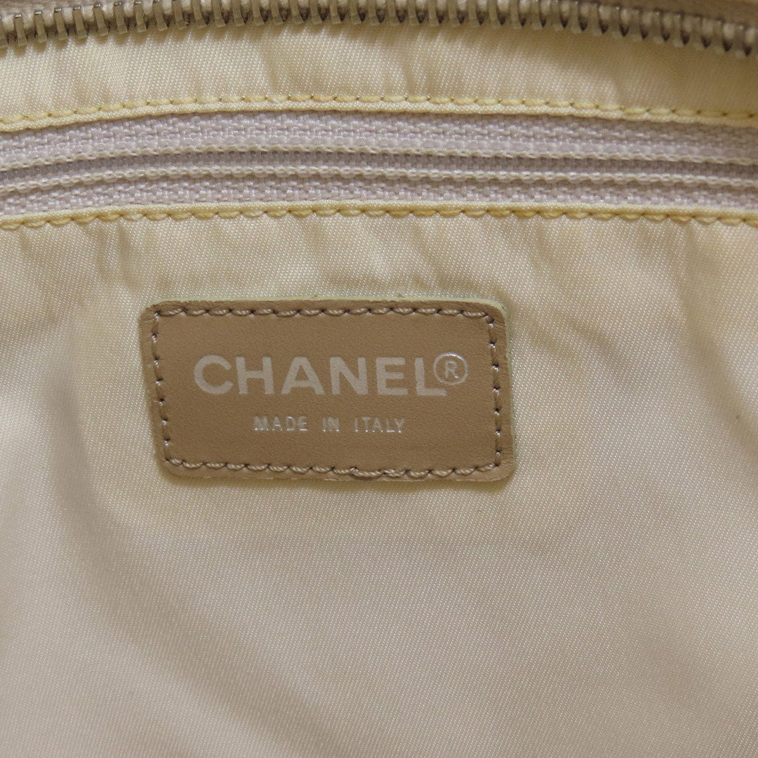 CHANEL Tote Bag Nylon jacquard beige New travel line GM