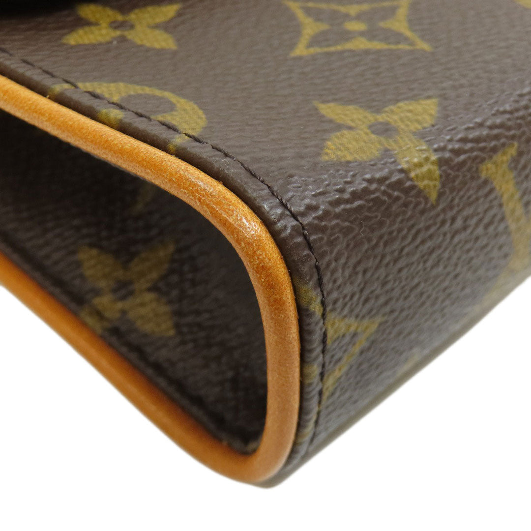 LOUIS VUITTON Hip bag M51855 Monogram canvas Brown Pochette Florentine Women Used Authentic