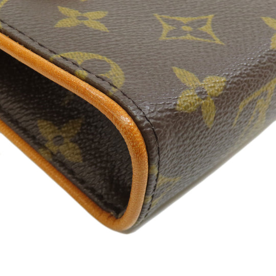 LOUIS VUITTON Hip bag M51855 Monogram canvas Brown Pochette Florentine Women Used Authentic