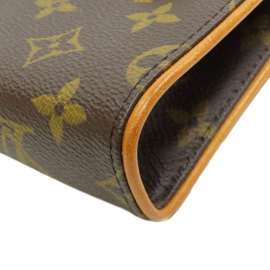 LOUIS VUITTON Hip bag M51855 Monogram canvas Brown Pochette Florentine Women Used Authentic