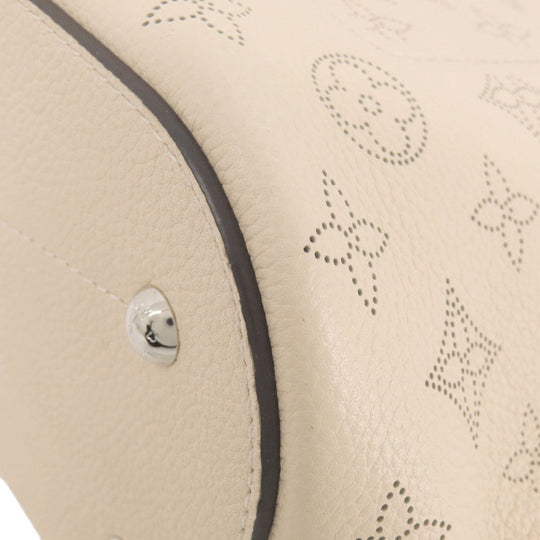 LOUIS VUITTON Tote Bag Mahina leather beige girolatta creme Women Used Authentic
