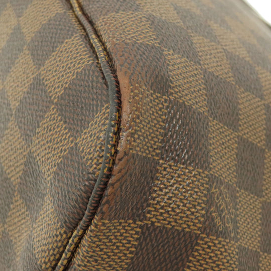 LOUIS VUITTON Tote Bag N41603 Damier canvas Brown Neverfull MM Damier Ebene Rose Ballerine Women Used Authentic