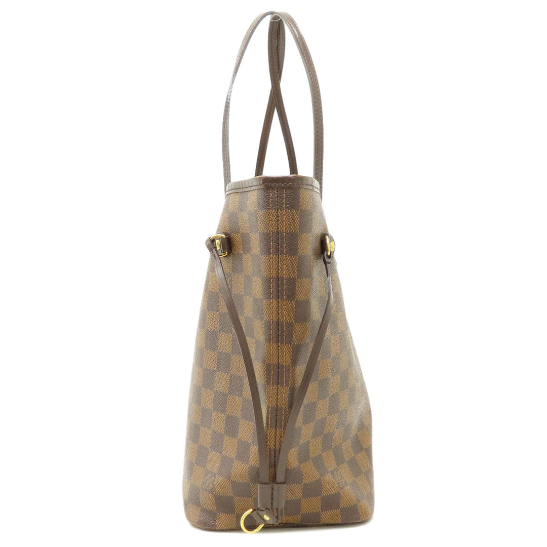 LOUIS VUITTON Tote Bag N41603 Damier canvas Brown Neverfull MM Damier Ebene Rose Ballerine Women Used Authentic