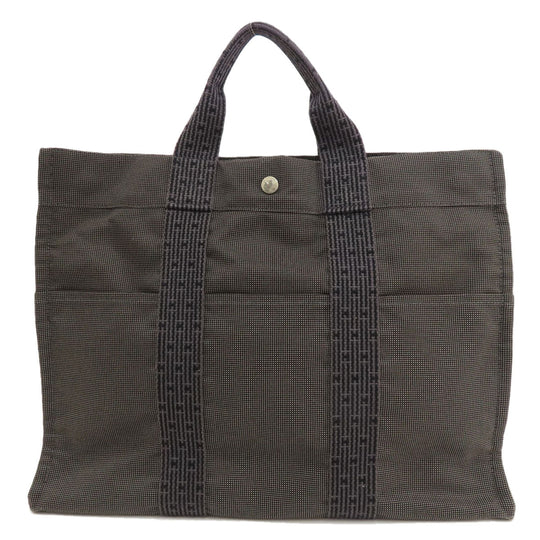 HERMES Tote Bag canvas gray Her LineMM Women(Unisex) Used Authentic