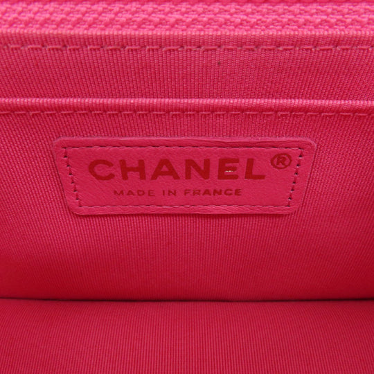 CHANEL Shoulder Bag Tweed pink ChainShoulder COCO Mark Gold Metal Women Used Authentic