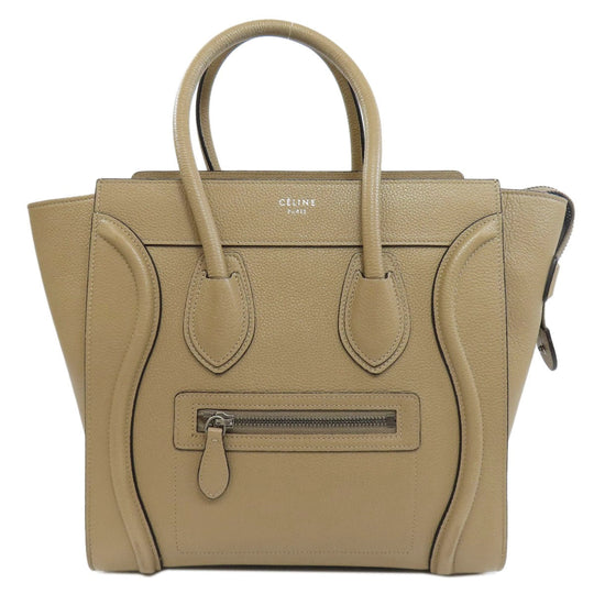 CELINE Handbag Calfskin Brown Luggage micro Women Used Authentic