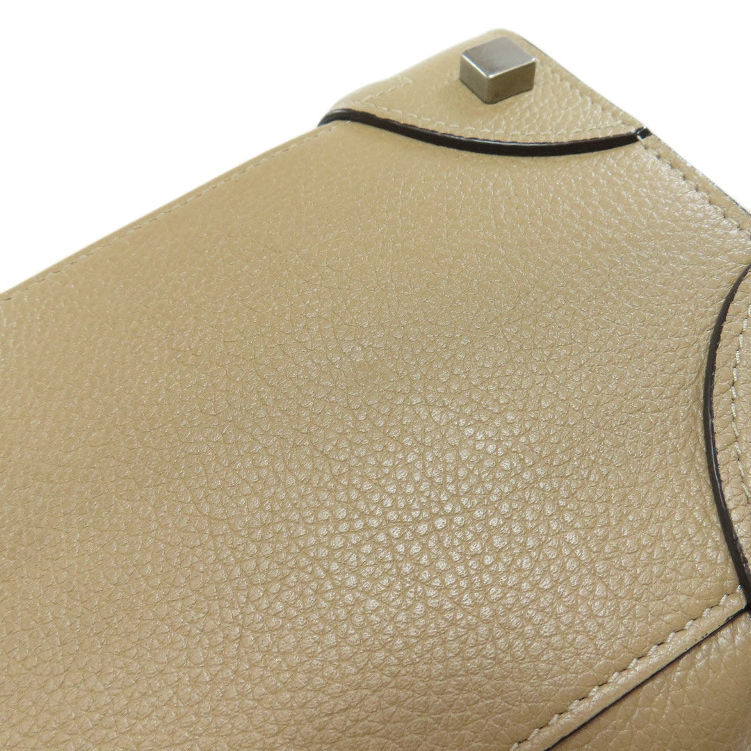 CELINE Handbag Calfskin Brown Luggage micro Women Used Authentic
