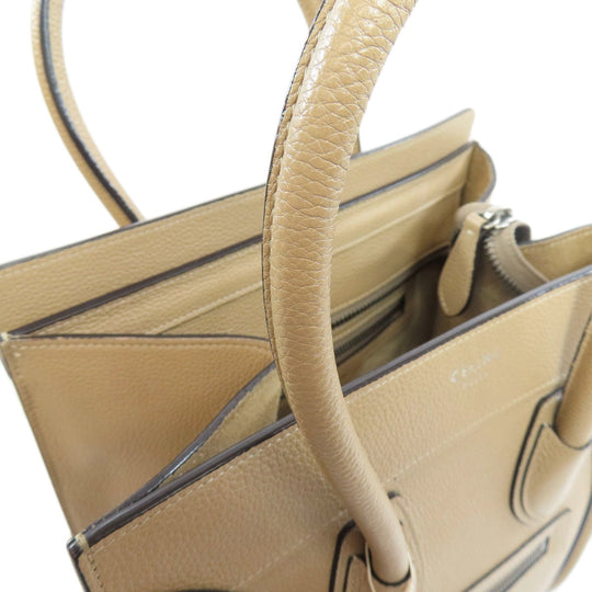 CELINE Handbag Calfskin Brown Luggage micro Women Used Authentic