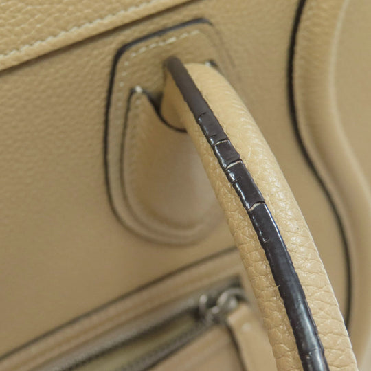 CELINE Handbag Calfskin Brown Luggage micro Women Used Authentic