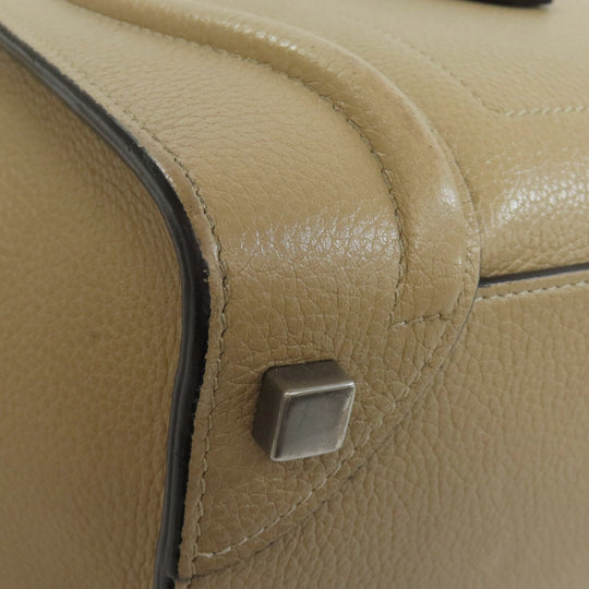 CELINE Handbag Calfskin Brown Luggage micro Women Used Authentic