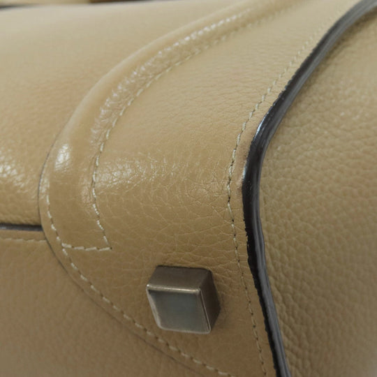 CELINE Handbag Calfskin Brown Luggage micro Women Used Authentic