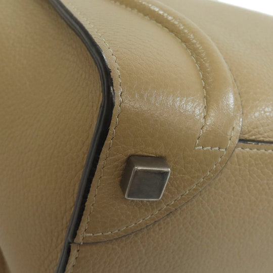CELINE Handbag Calfskin Brown Luggage micro Women Used Authentic