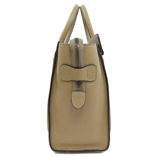CELINE Handbag Calfskin Brown Luggage micro Women Used Authentic