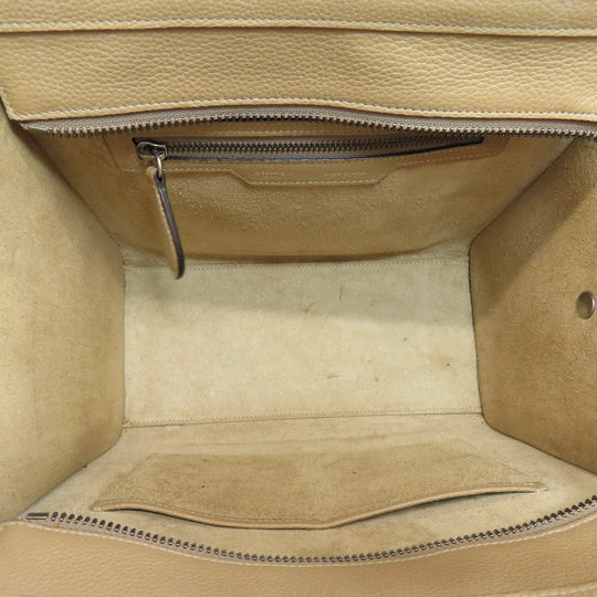 CELINE Handbag Calfskin Brown Luggage micro Women Used Authentic