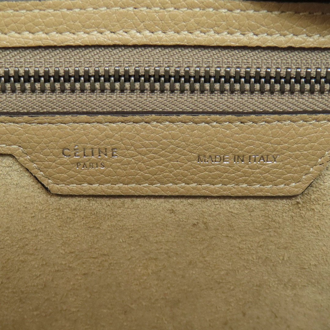 CELINE Handbag Calfskin Brown Luggage micro Women Used Authentic
