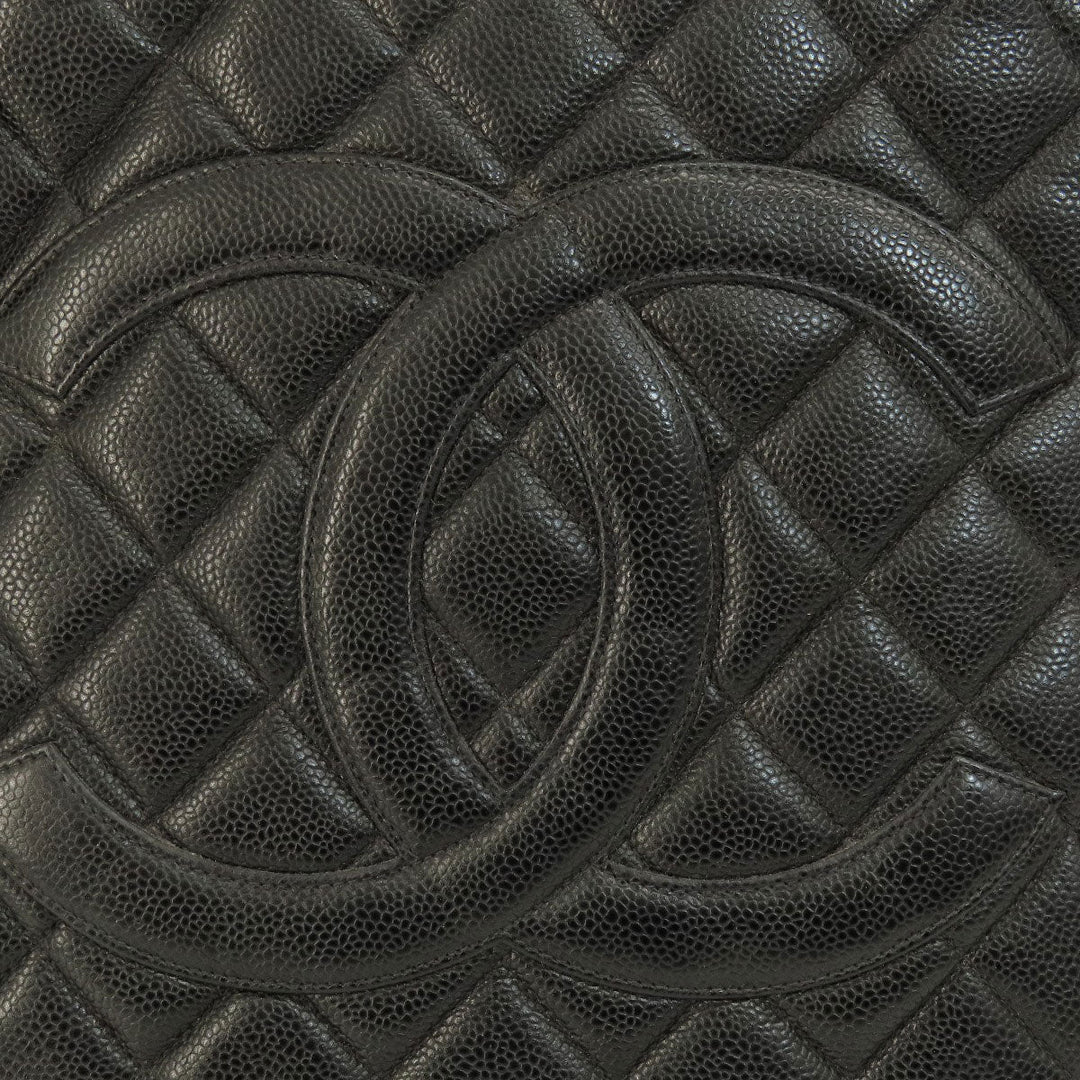 CHANEL Tote Bag Grained Calfskin Skin black Replica Tote Gold Metal
