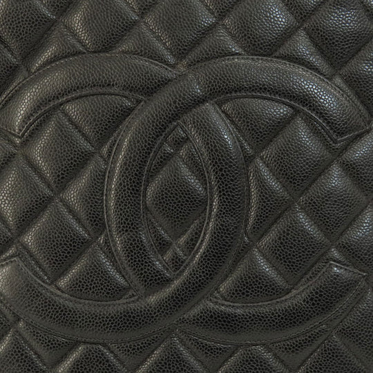 CHANEL Tote Bag Grained Calfskin Skin black Replica Tote Gold Metal